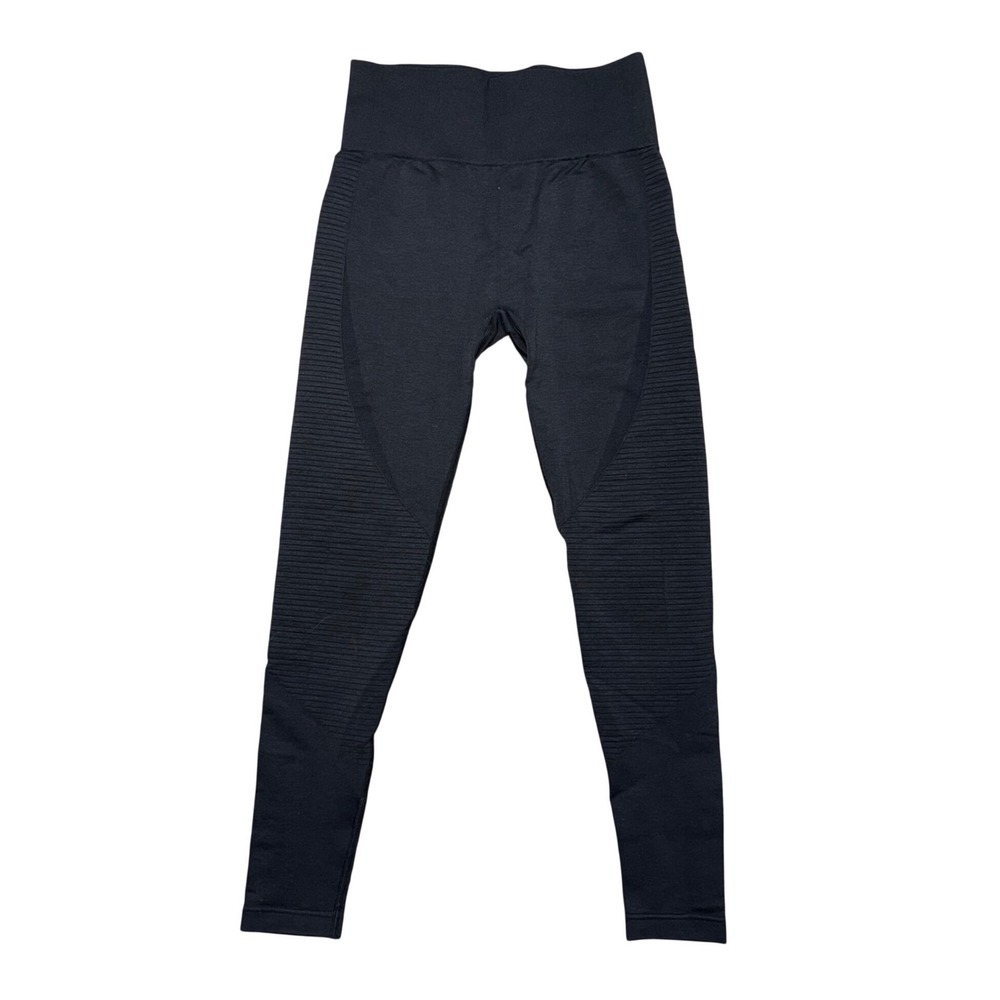 ACTA Wear Leggings Womens Medium Black Excellent Ribbed Seamless High Waisted